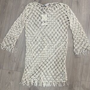 Zara Ivory Crochet Swim Cover-Up